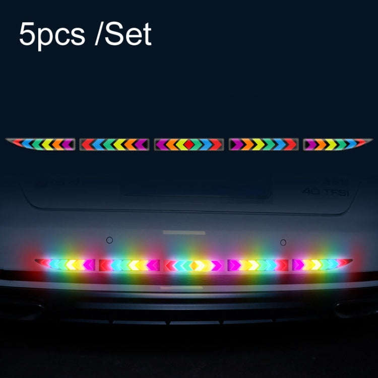 5pcs /Set Car Door Anti-Collision Scrape And Rearview Mirror Colorful Safety Warning Reflective S...