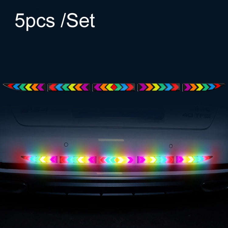 5pcs /Set Car Door Anti-Collision Scrape And Rearview Mirror Colorful Safety Warning Reflective S...