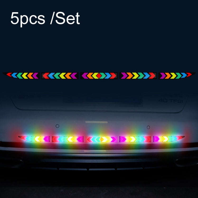 5pcs /Set Car Door Anti-Collision Scrape And Rearview Mirror Colorful Safety Warning Reflective S...