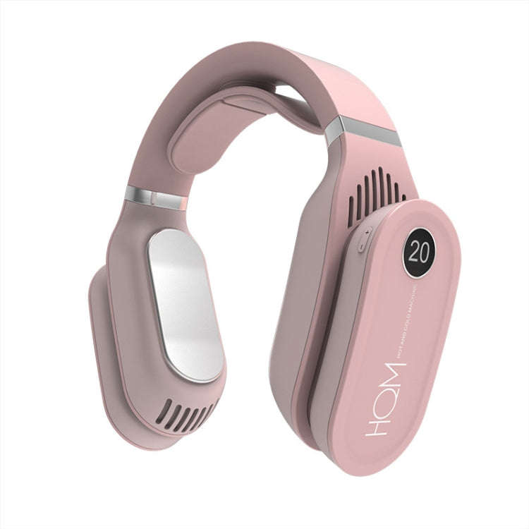 LB02 Hanging Neck Cooler and Warmer USB Portable Leafless Leaf Hanging Neck Fan(Pink)