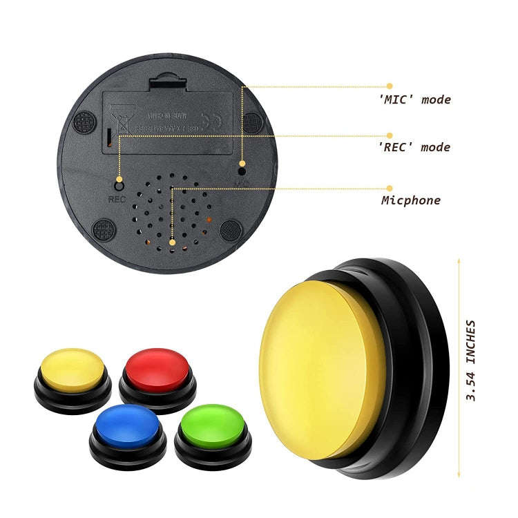 Pet Communication Button Dog Vocal Box Recording Vocalizer, Style: Recording Model(Rose Red)