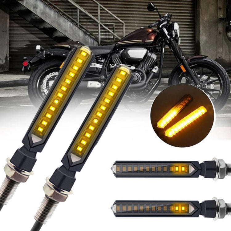 MK-229 4pcs Motorcycle 12LED Flowing Water Turning Light(Yellow)
