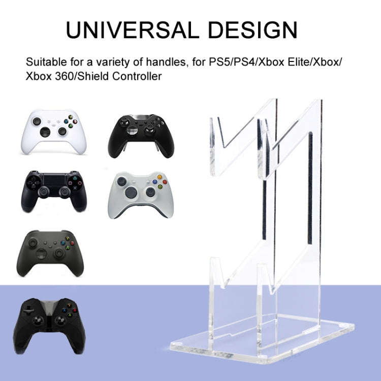 For PS4/ PS5/PS3 Acrylic Double Layer Game Handle Storage Bracket (Transparent)