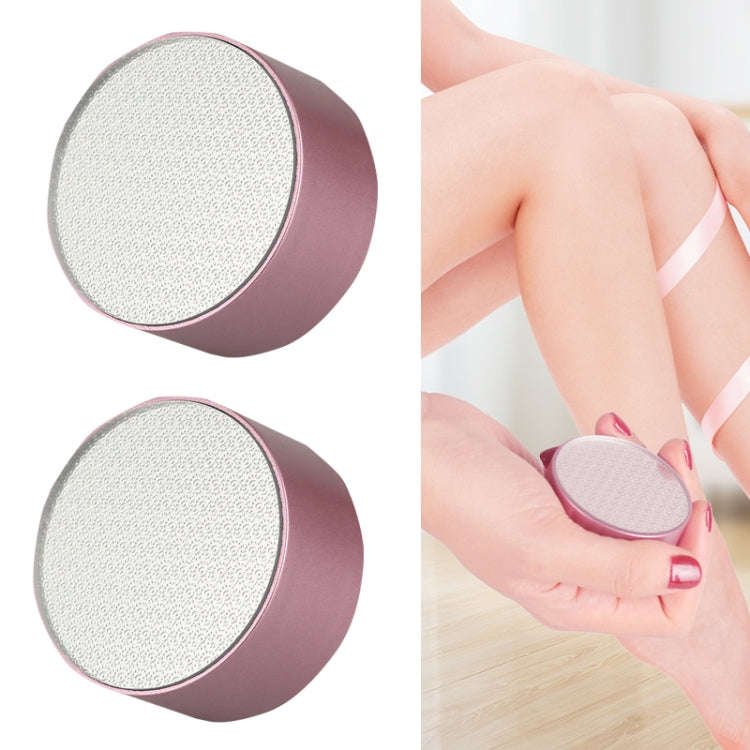 2pcs Manual Compact and Portable Double-sided Nano Hair Removal Foot Scrubbers(Rose Gold)