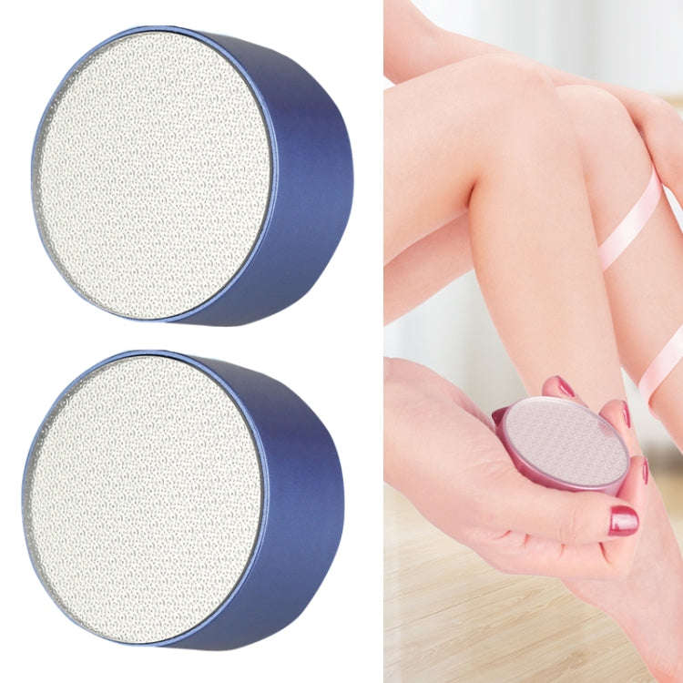 2pcs Manual Compact and Portable Double-sided Nano Hair Removal Foot Scrubbers(Blue)