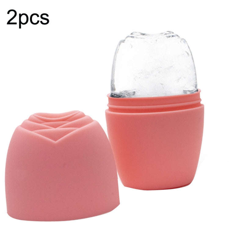 2pcs L-03-01 Face Ice Apparatus Massage Ice Roller Beauty Makeup Silicone Face Ice Tray(Vitality ...