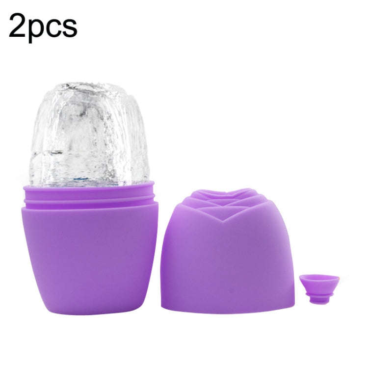 2pcs L-03-01 Face Ice Apparatus Massage Ice Roller Beauty Makeup Silicone Face Ice Tray(Charm Pur...