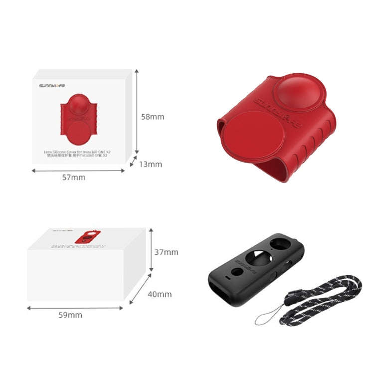 For Insta360 One X2 Sunnylife ST-Q9420 Silicone Protective Case Red Lens Screen Case