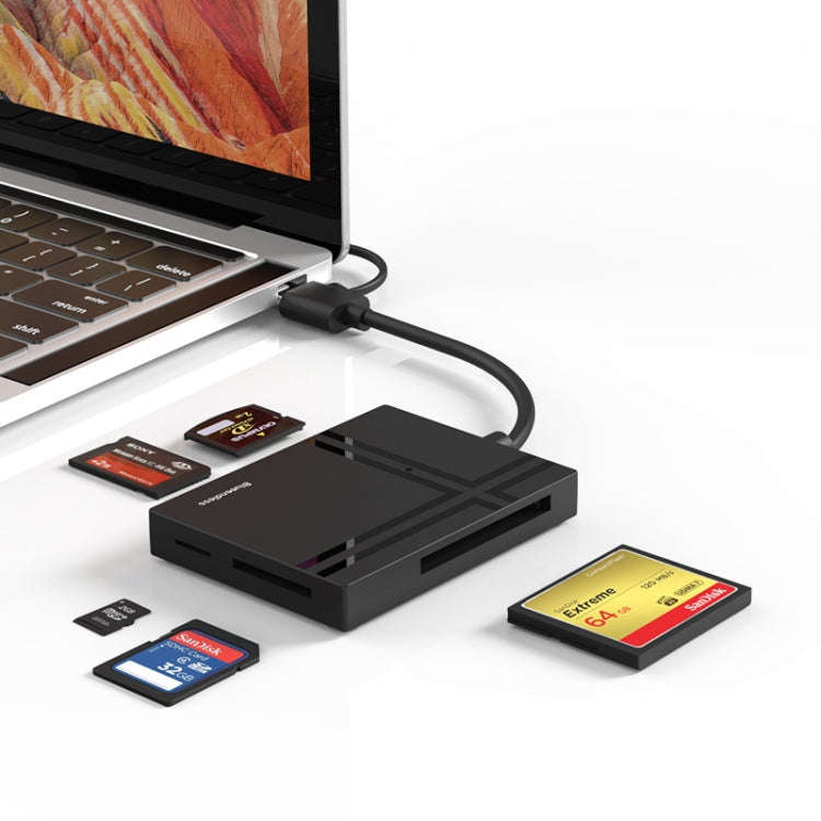 Blueendless C5U3 Type-C/USB-C 5-In-1 CF/XD/TF/SD/MS Card Reader(5 In 2)