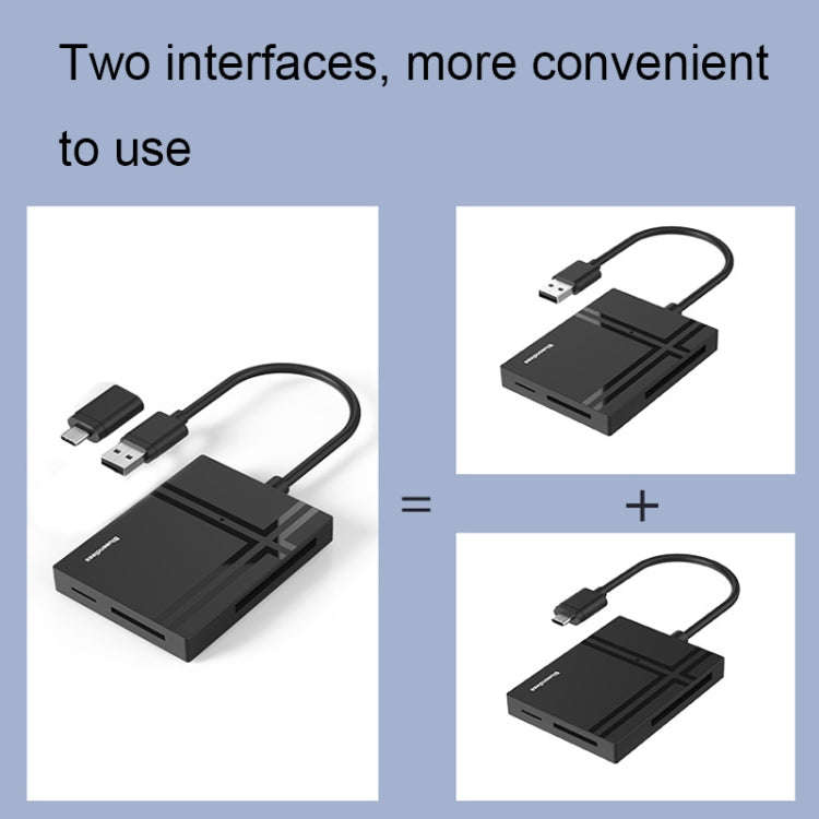 Blueendless C5U3 Type-C/USB-C 5-In-1 CF/XD/TF/SD/MS Card Reader(5 In 2)
