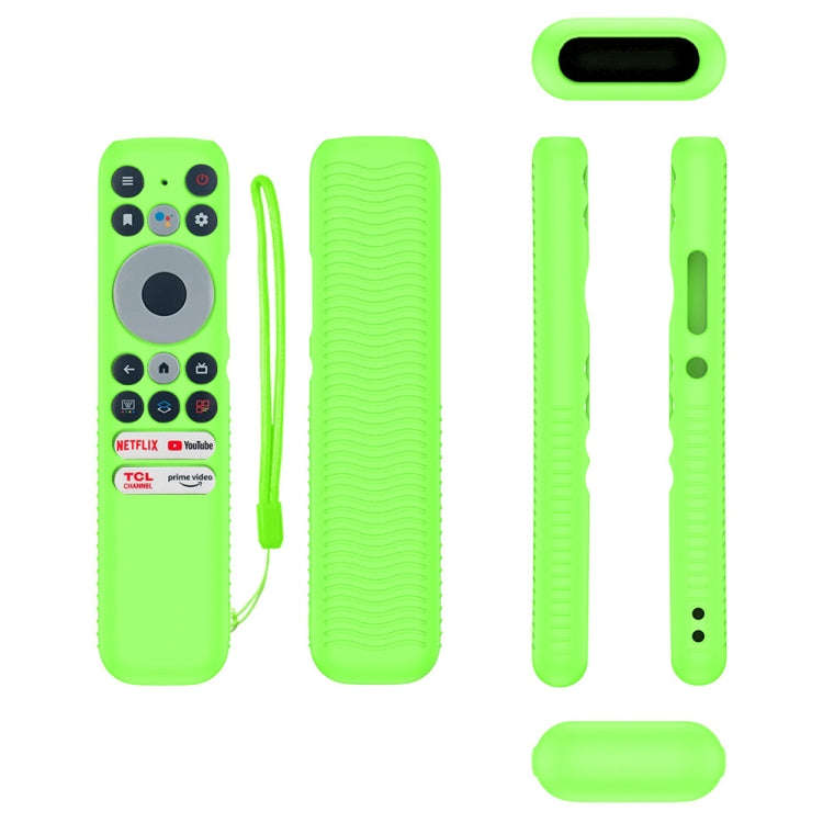 For TCL RC902N FMR1 Y47 TV Remote Control Anti-Drop Silicone Case(Luminous Green)