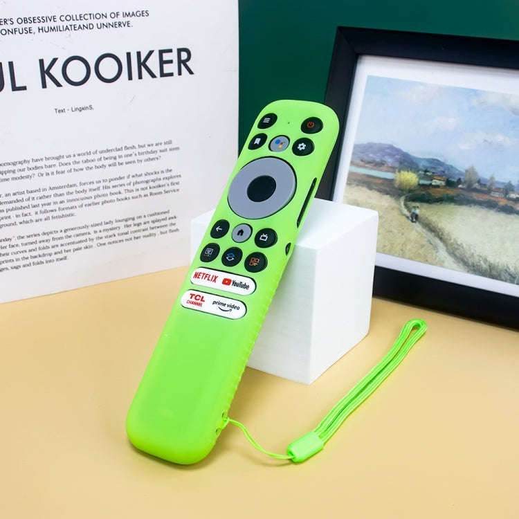 For TCL RC902N FMR1 Y47 TV Remote Control Anti-Drop Silicone Case(Luminous Green)