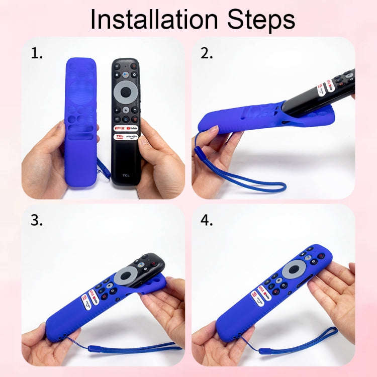 For TCL RC902N FMR1 Y47 TV Remote Control Anti-Drop Silicone Case(Luminous Blue)