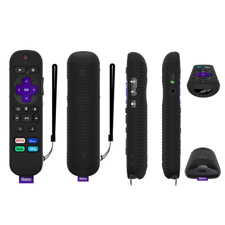 For TCL Roku Voice Remote Pro Y30 Remote Control Shockproof Silicone Protective Case(Black)