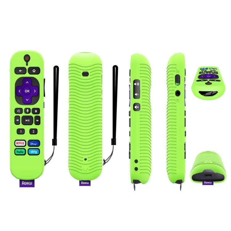 For TCL Roku Voice Remote Pro Y30 Remote Control Shockproof Silicone Protective Case(Luminous Green)