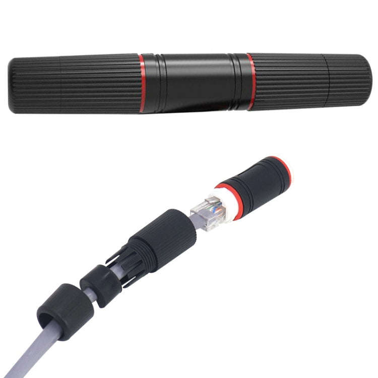 YM-8821 Pre-built Network Connectors Outdoor Waterproof Network Cable Extension Double Pass Head(...