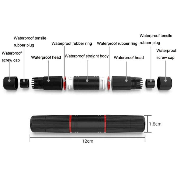 YM-8821 Pre-built Network Connectors Outdoor Waterproof Network Cable Extension Double Pass Head(...