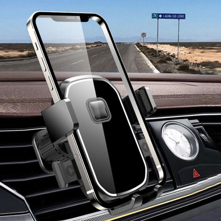 Car Air Outlet Hook Firmly Navigation Mobile Phone Holder(Mirror Black)