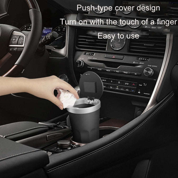 Car Storage Tube Cup Holder Miscellaneous Trash Can With Aroma Diffuser(Black)
