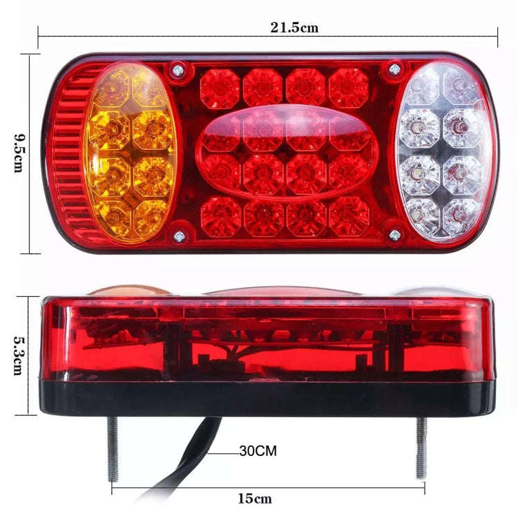 MK-231 12V Trailer Truck Car Straw Hat Lamp Beads Taillights(Red)