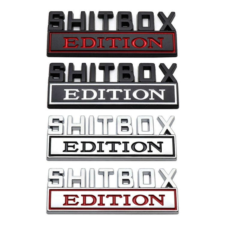 5pcs Car Body Rear Modification Badge Plate Label(Silver Red)