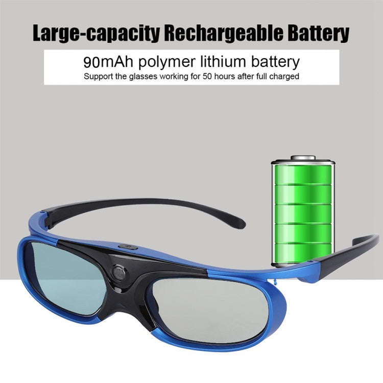 JX30-T Active Shutter 3D Glasses Support 96HZ-144HZ for DLP-LINK Projection X5/Z6/H2(Blue)