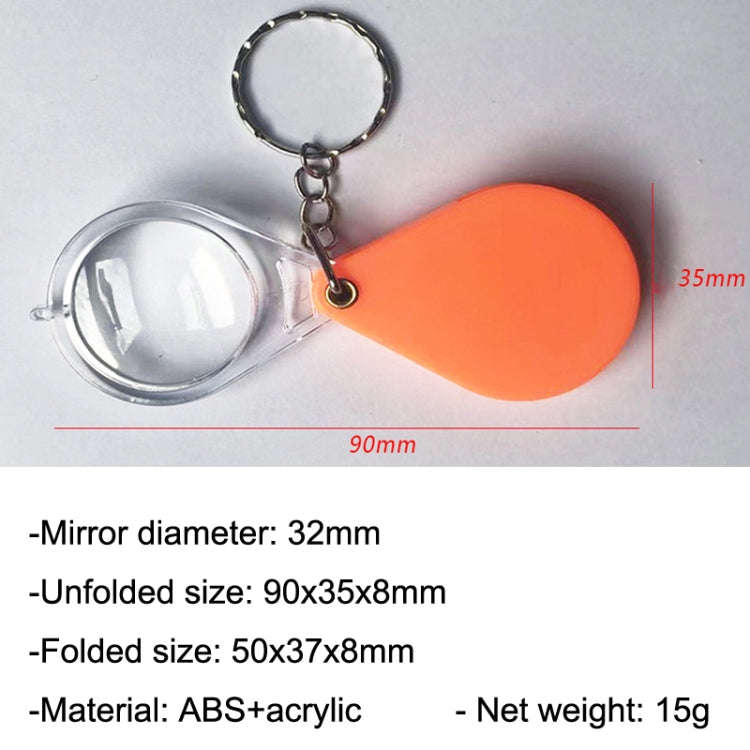 10pcs 10XFold Portable Home Students And Elderly People Hold HD Mini Magnifier Keychain(Orange)