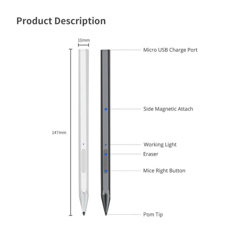 For Lenovo Tab P11 Pro Rechargeable 11.5 Inch TB-J706F Pressure Touch Pen(Silver)