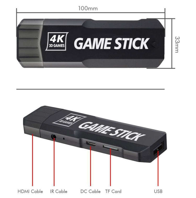 GD10 2.4G Wireless 4K HD TV Game Console PSP Game Box 64G Built-in 30,000 Games
