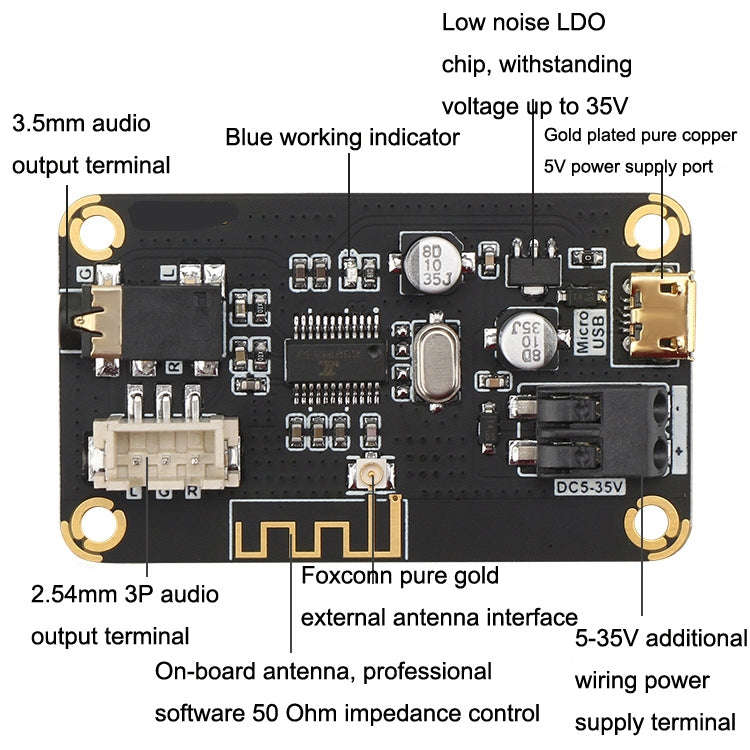 AS1711BT MP3 Bluetooth4.2  Decoding Board DIY Speaker Power Amplifier Board Non-destructive Vehic...
