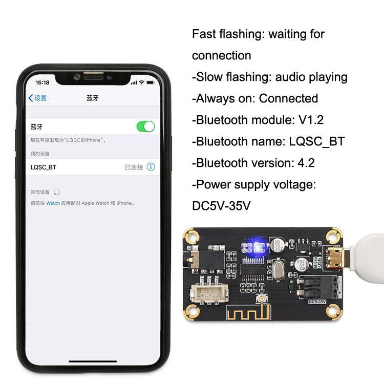 AS1711BT MP3 Bluetooth4.2  Decoding Board DIY Speaker Power Amplifier Board Non-destructive Vehic...