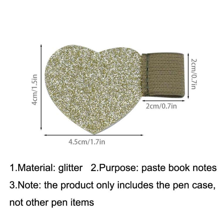 2pcs Mini Self-Adhesive Love Pen Holder PU Pen Clip Elastic Band Pen Insert(Grey)