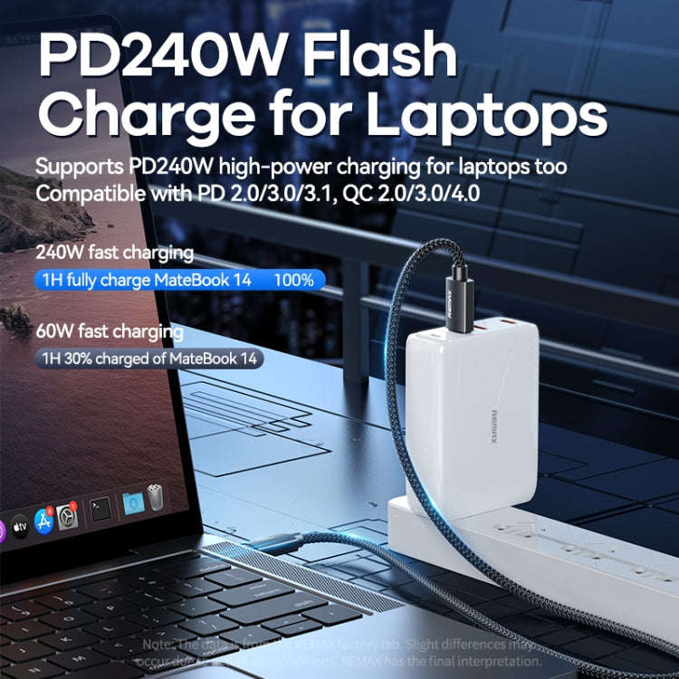 Remax  RC-C035 Dual USB-C / Type-C USB2.0  240W Fast Charging Data Cable, Length:1m
