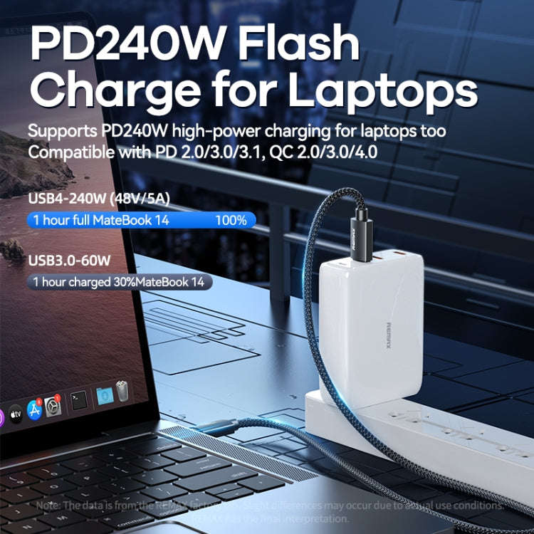 Remax  RC-C039  Dual USB-C / Type-C Compatible with USB4.0  240W Fast Charging Data Cable, Length:1m