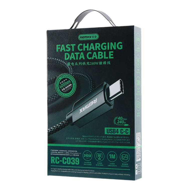 Remax  RC-C039  Dual USB-C / Type-C Compatible with USB4.0  240W Fast Charging Data Cable, Length:1m
