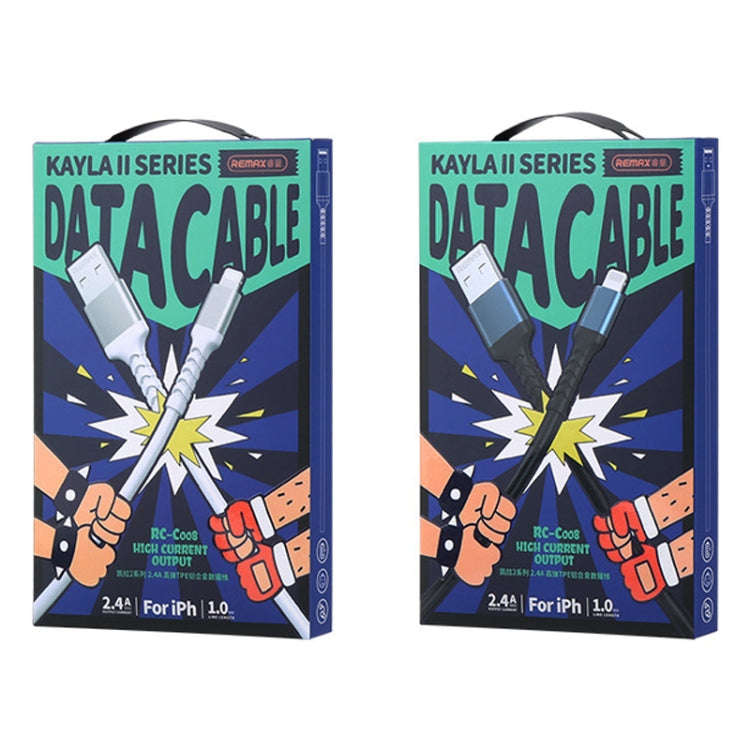 REMAX RC-C008 USB To  USB-C/Type-C  2.4A TPE Soft Anti-breakage Data Cable,Length 1m(Black)