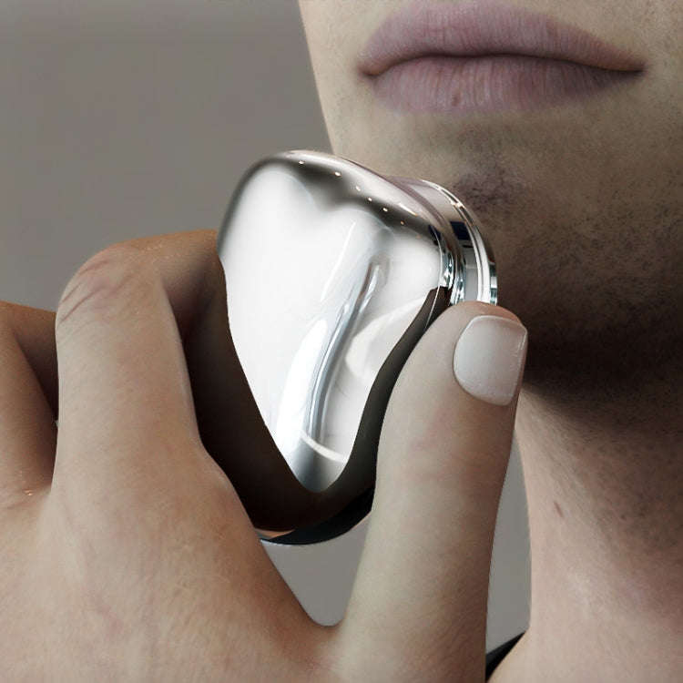 Electric Mini Shaver USB Rechargeable Waterproof Portable Razor(Silver)