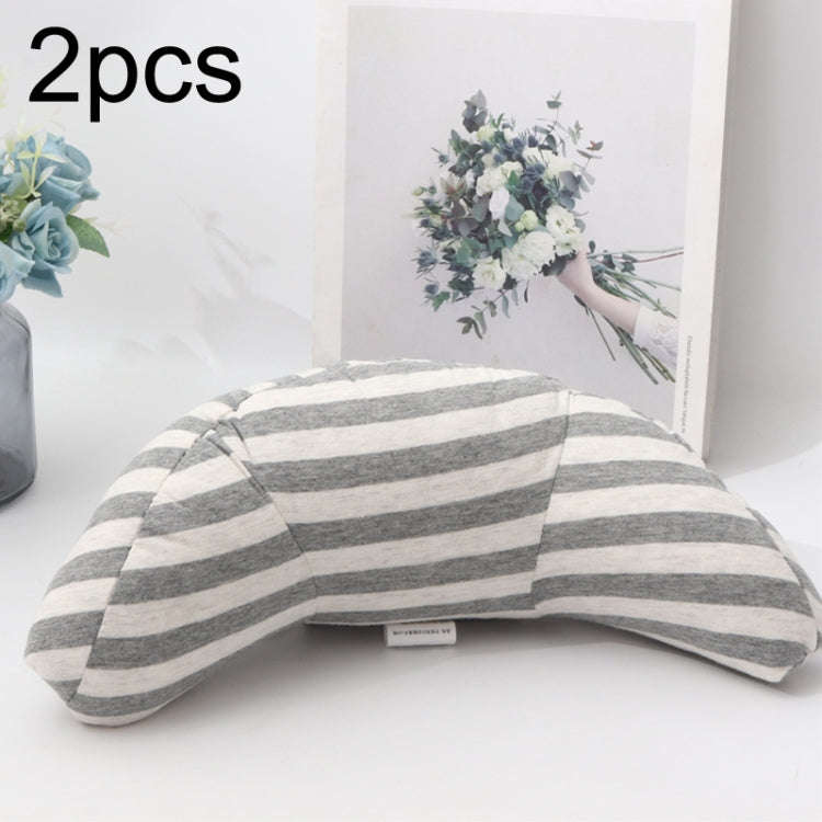 2pcs Children Neck Headrest Comfortable Shoulder Cover Car Neck Guard Pillow(Gray Stripe)