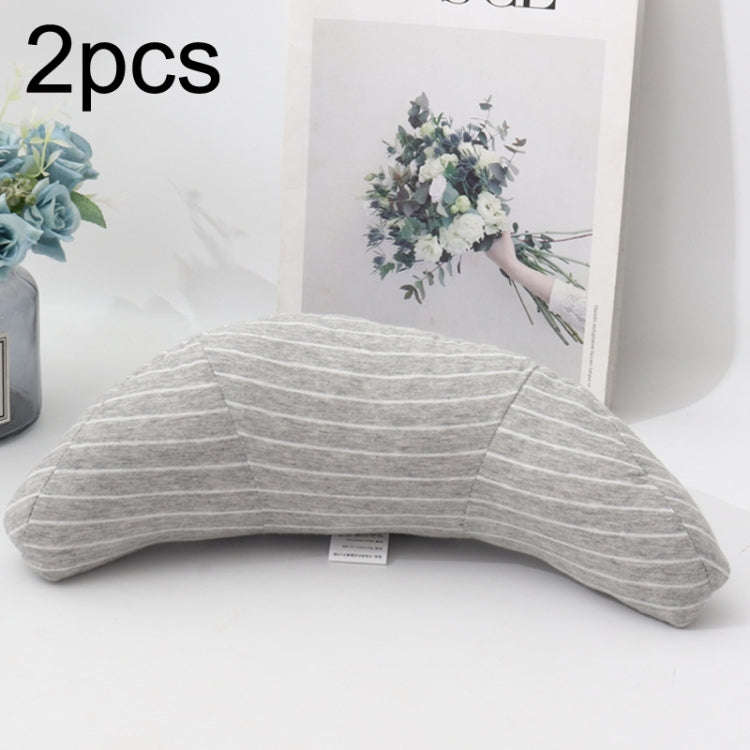 2pcs Children Neck Headrest Comfortable Shoulder Cover Car Neck Guard Pillow(Gray Strip)