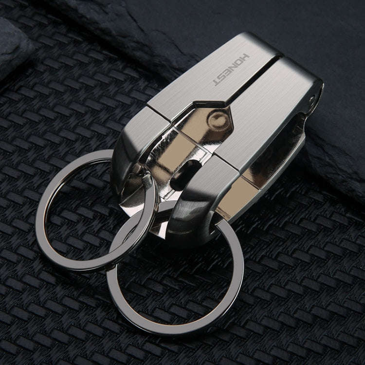 HONEST Metal Spring Clip Keychain Car Key Holder Waist Hanging Buckle(White)