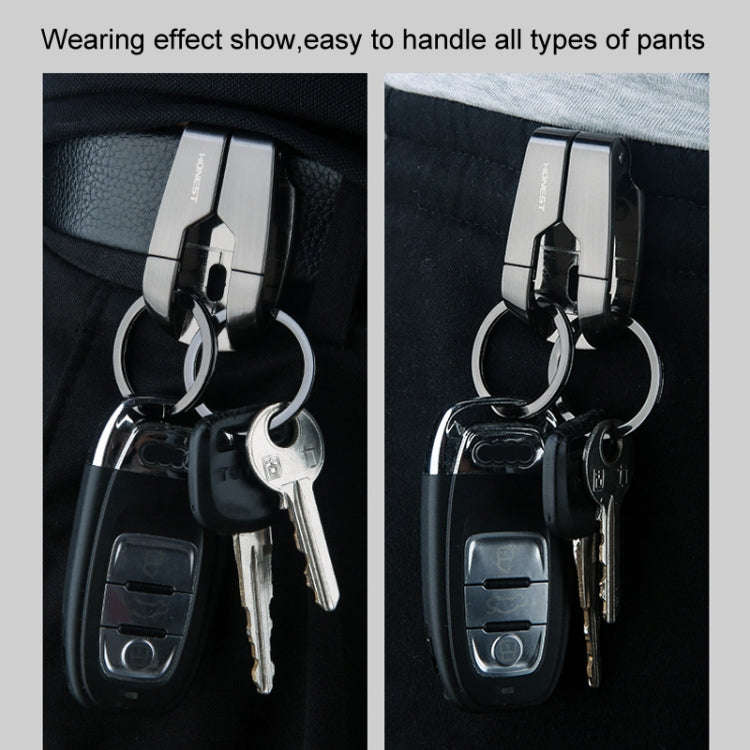 HONEST Metal Spring Clip Keychain Car Key Holder Waist Hanging Buckle(Golden)