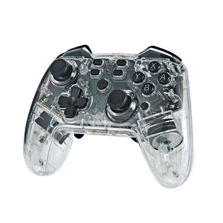 For Switch Pro Wireless Bluetooth Gamepad With LED Light Wake Up Function(Transparent)