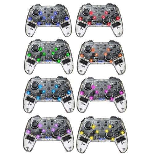 For Switch Pro Wireless Bluetooth Gamepad With LED Light Wake Up Function(Transparent)