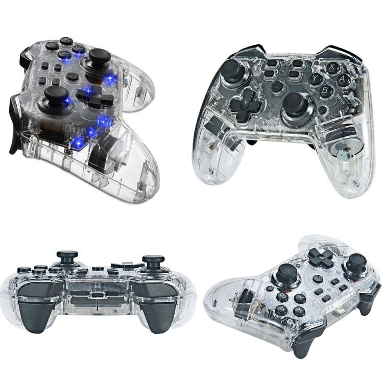 For Switch Pro Wireless Bluetooth Gamepad With LED Light Wake Up Function(Transparent)