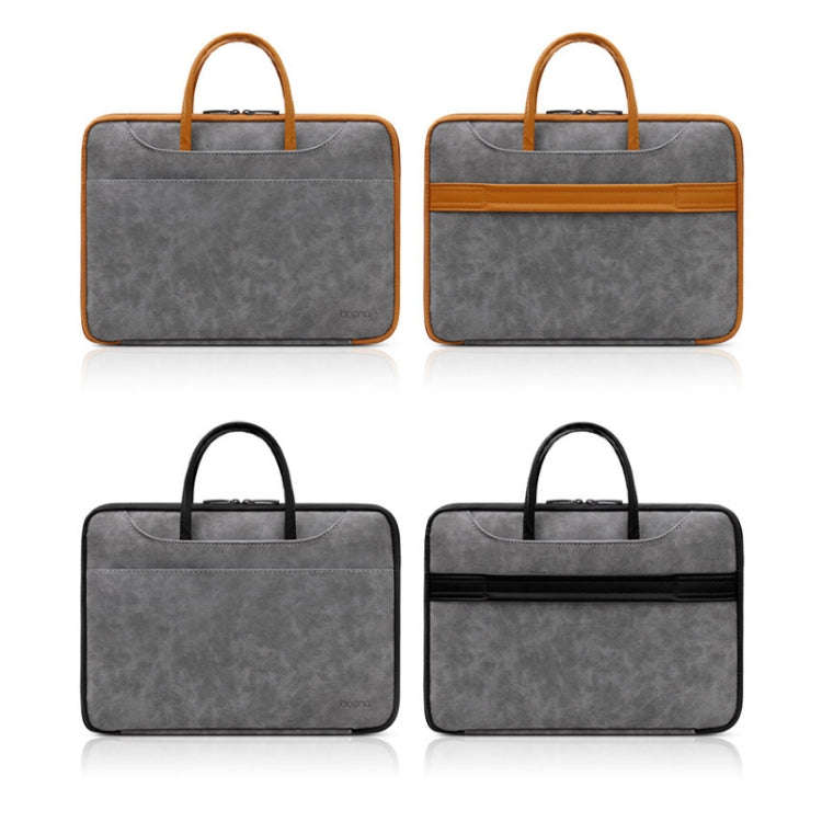 Baona Leather Fully Open Portable Waterproof Computer Bag, Size: 13/13.3 inches(Gray Brown)