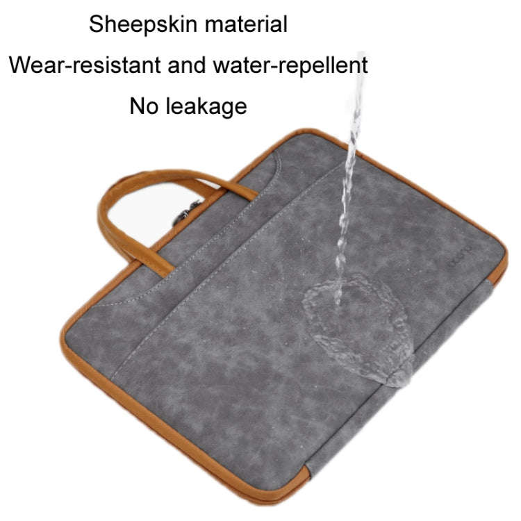 Baona Leather Fully Open Portable Waterproof Computer Bag, Size: 13/13.3 inches(Gray Brown)