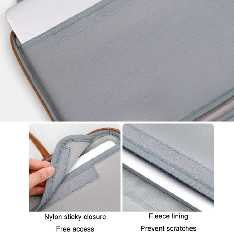 Baona Leather Fully Open Portable Waterproof Computer Bag, Size: 13/13.3 inches(Gray Brown)