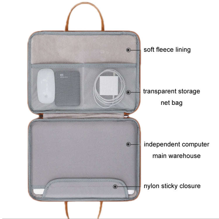 Baona Leather Fully Open Portable Waterproof Computer Bag, Size: 15/15.6/16 inches(Gray Black)