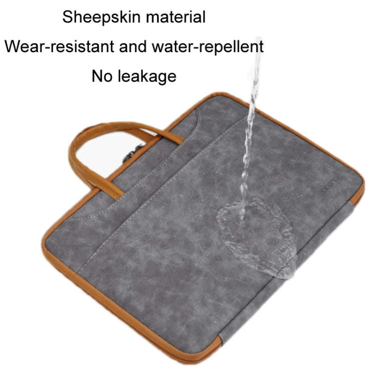 Baona Leather Fully Open Portable Waterproof Computer Bag, Size: 15/15.6/16 inches(Gray Black)
