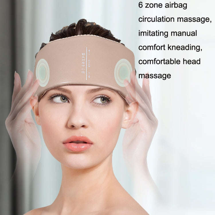 JKQ-121 Head Massager Multifunctional Hot Compress Headache Sleep Aid Head Therapy Instrument(Camel)